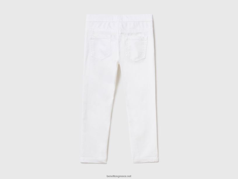 jeggings σε μείγμα βαμβακιού ελαστικού J8TLD3017 Benetton παιδιά άσπρο