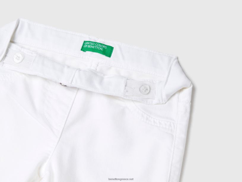 jeggings σε μείγμα βαμβακιού ελαστικού J8TLD3017 Benetton παιδιά άσπρο