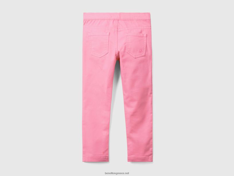 jeggings σε μείγμα βαμβακιού ελαστικού J8TLD5697 Benetton παιδιά ροζ