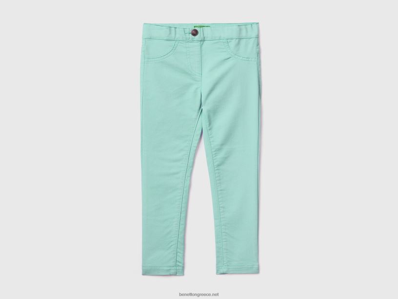 jeggings σε μείγμα βαμβακιού ελαστικού J8TLD5719 Benetton παιδιά aqua