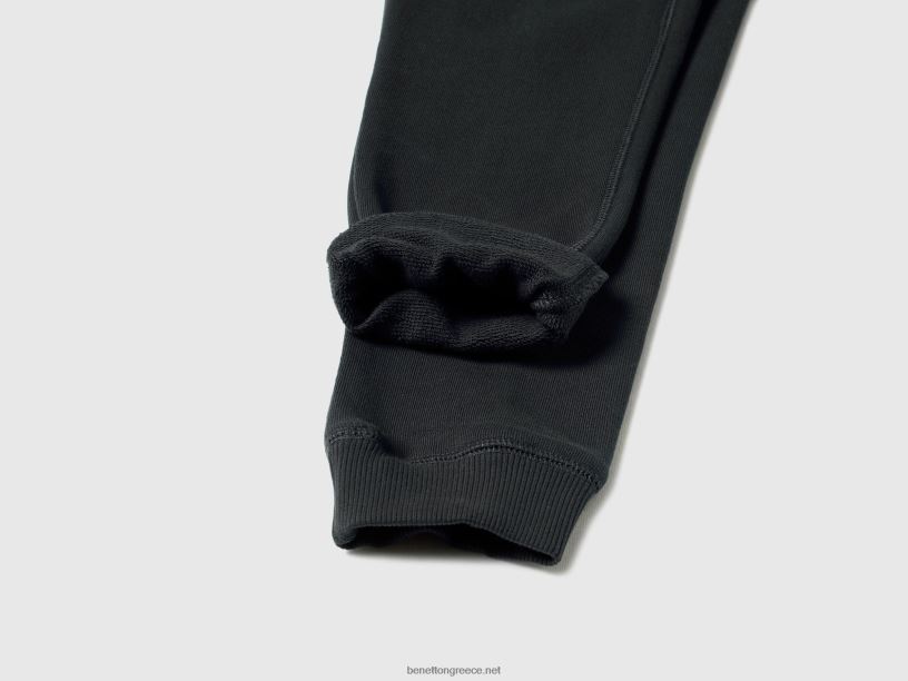 Φούτερ από 100% βαμβάκι J8TLD1946 Benetton παιδιά μαύρος