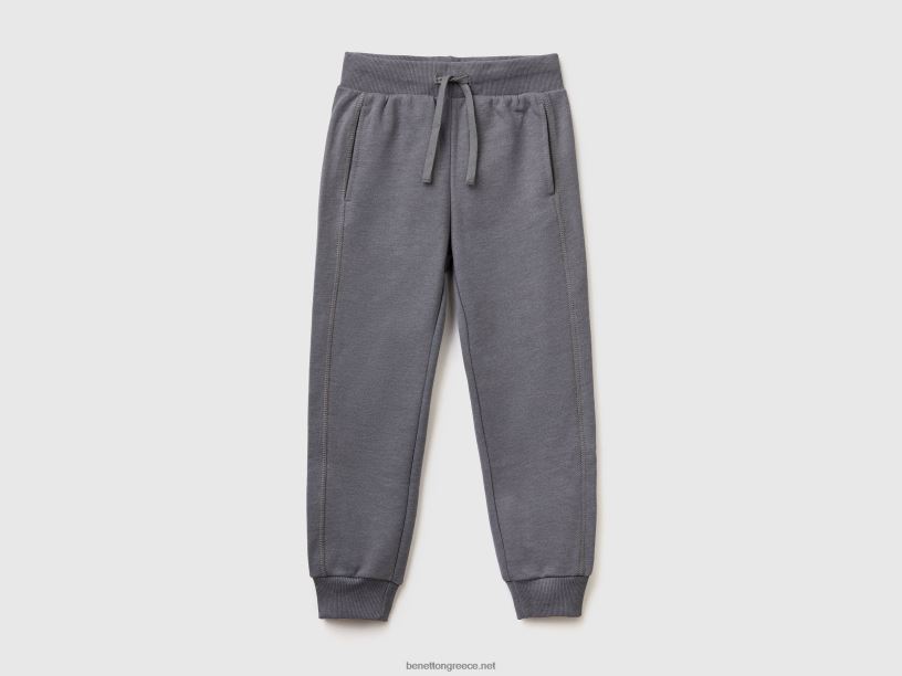 τζόγκερ σε ανακυκλωμένο ύφασμα J8TLD1937 Benetton παιδιά σκούρο γκρίζο