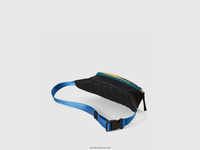 τσάντα αλήτης με λογότυπο J8TLD2083 Benetton παιδιά μαύρος