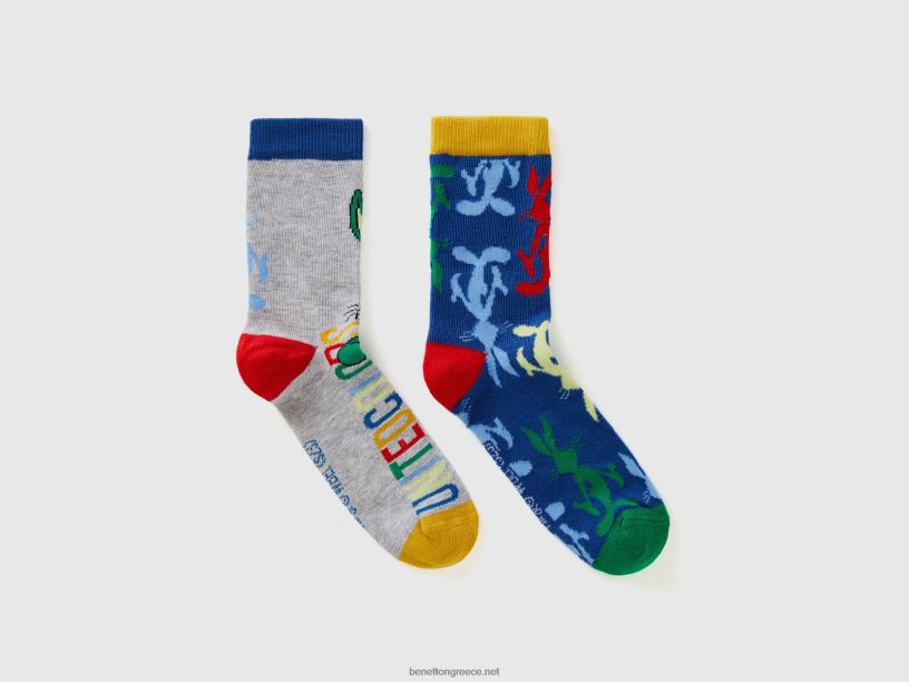 κάλτσες λαγουδάκι ζωύφια J8TLD2012 Benetton παιδιά πολύχρωμο