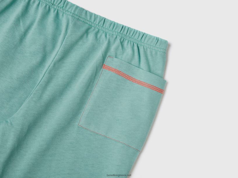 πιτζάμες με στάμπα αστραπή J8TLD2053 Benetton παιδιά πράσινος