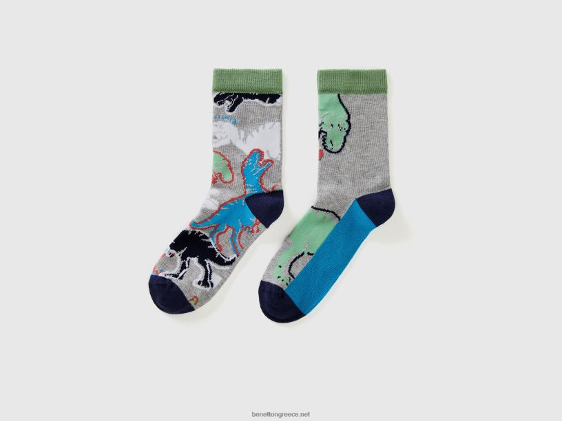 mix & match κάλτσες με σχέδια J8TLD2047 Benetton παιδιά γκρί