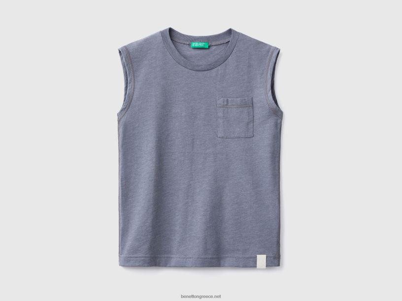 φανελάκι από ανακυκλωμένο ύφασμα J8TLD4794 Benetton παιδιά σκούρο γκρίζο