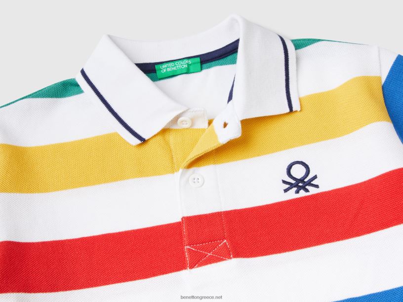 κοντομάνικο πόλο με ρίγες J8TLD4914 Benetton παιδιά πολύχρωμο