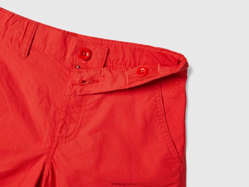 βερμούδες από καθαρό βαμβάκι J8TLD1973 Benetton παιδιά το κόκκινο