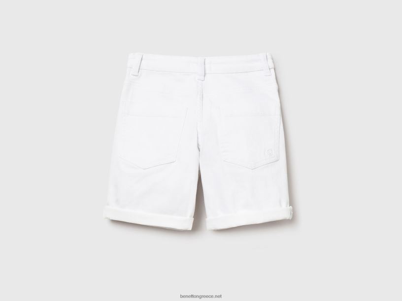 βερμούδες σε λεπτή εφαρμογή J8TLD2001 Benetton παιδιά άσπρο