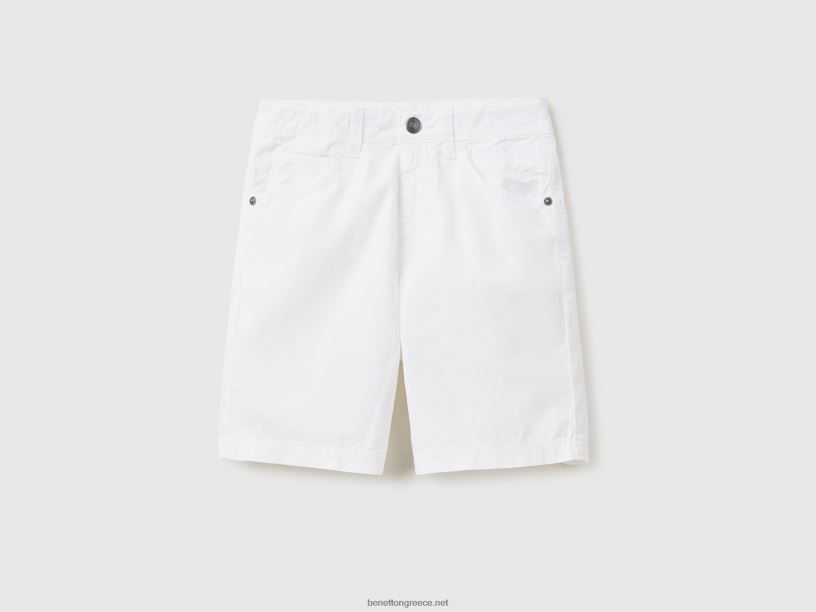 σορτς με πέντε τσέπες J8TLD4943 Benetton παιδιά άσπρο