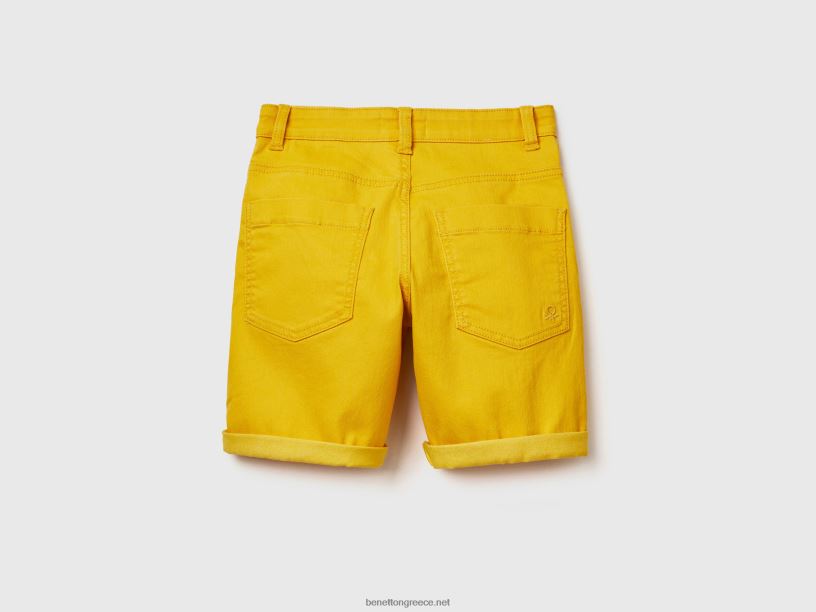 βερμούδες σε λεπτή εφαρμογή J8TLD4965 Benetton παιδιά κίτρινος