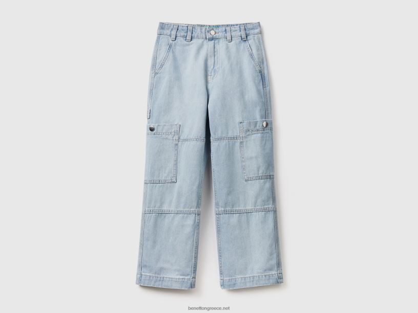 loose fit cargo τζιν J8TLD4942 Benetton παιδιά γαλάζιο