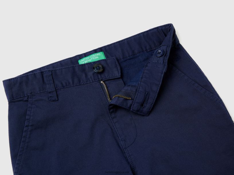 slim fit chinos από ελαστικό βαμβάκι J8TLD1965 Benetton παιδιά σκούρο μπλε