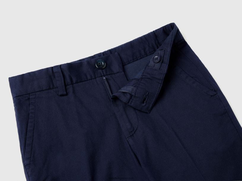 slim fit chinos από ελαστικό βαμβάκι J8TLD4954 Benetton παιδιά σκούρο μπλε
