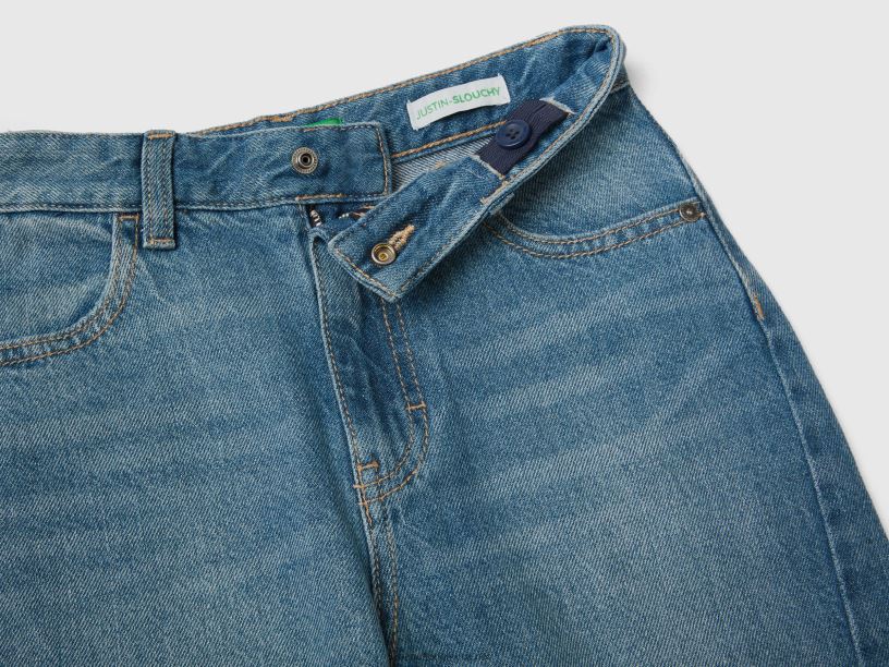 τζιν slouchy fit J8TLD4930 Benetton παιδιά μπλε