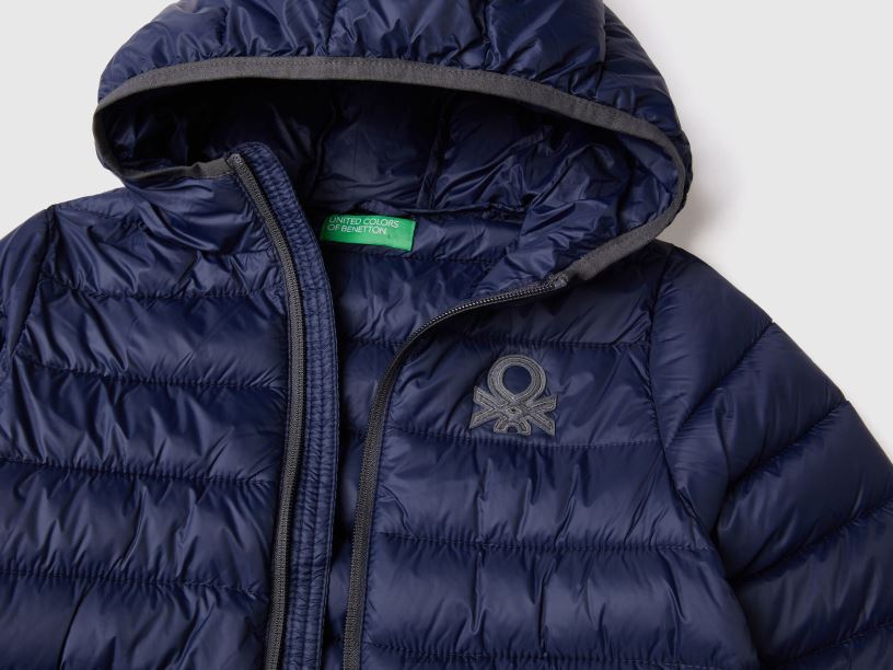 σακάκι με επένδυση με κουκούλα J8TLD1633 Benetton παιδιά σκούρο μπλε