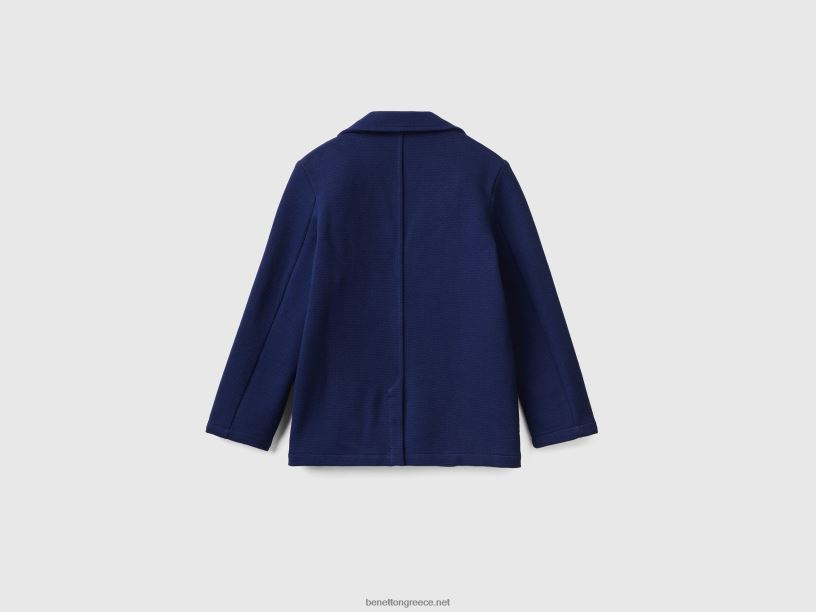 μπλέιζερ ιδρώτα με τσέπες J8TLD1638 Benetton παιδιά σκούρο μπλε