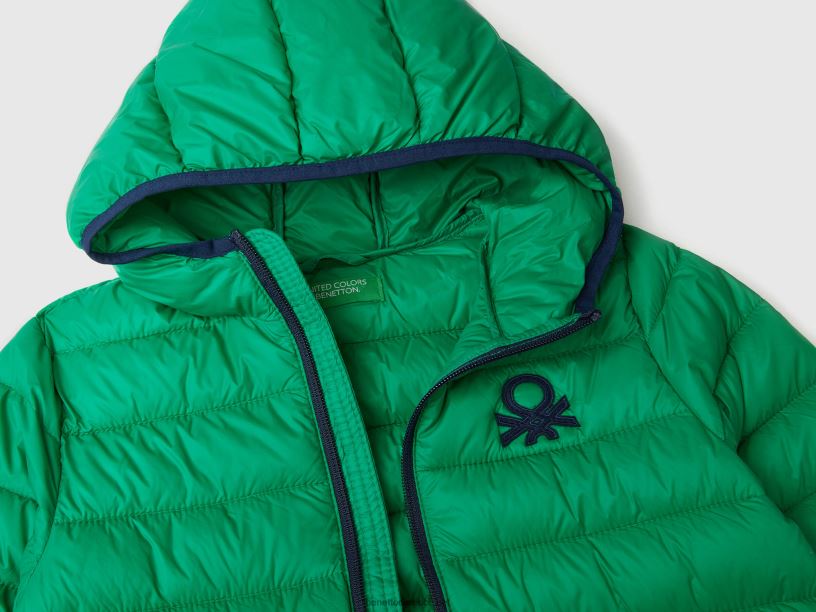 σακάκι με επένδυση με κουκούλα J8TLD4738 Benetton παιδιά πράσινος