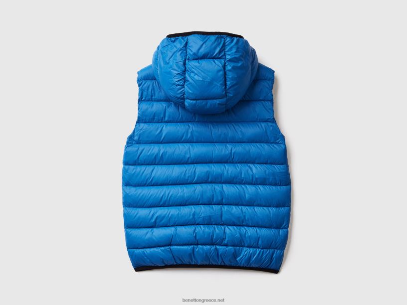 σακάκι με επένδυση με κουκούλα J8TLD4740 Benetton παιδιά γαλάζιο