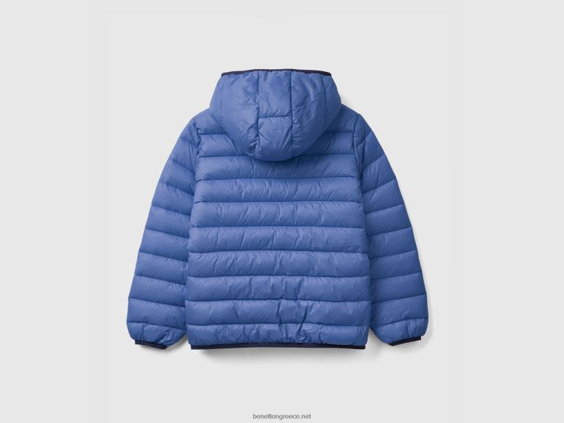 σακάκι με επένδυση με κουκούλα J8TLD4747 Benetton παιδιά γαλάζιο