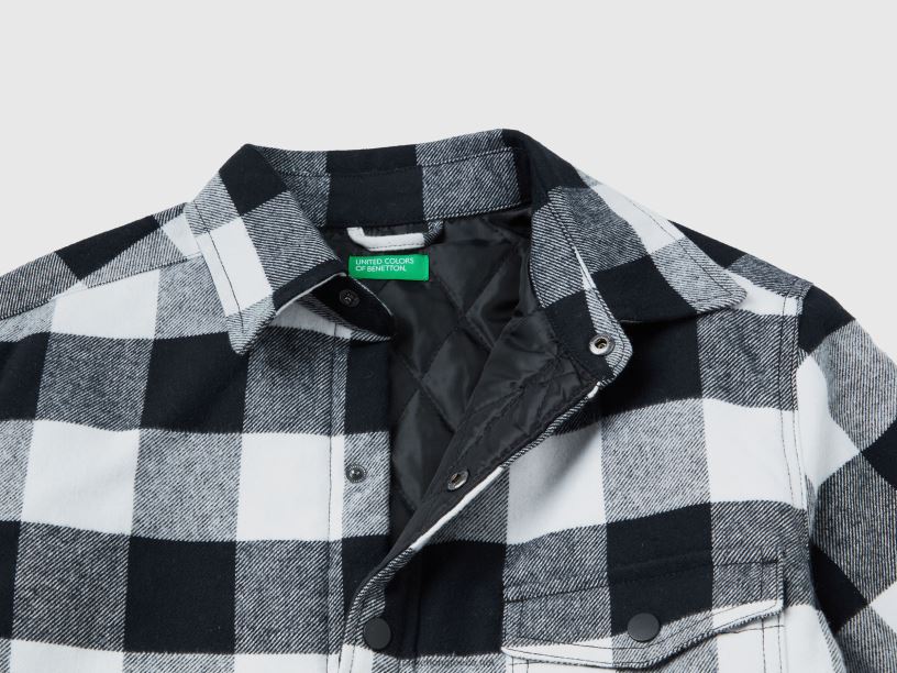 oversized καρό πουκάμισο-τζάκετ J8TLD4745 Benetton παιδιά πολύχρωμο