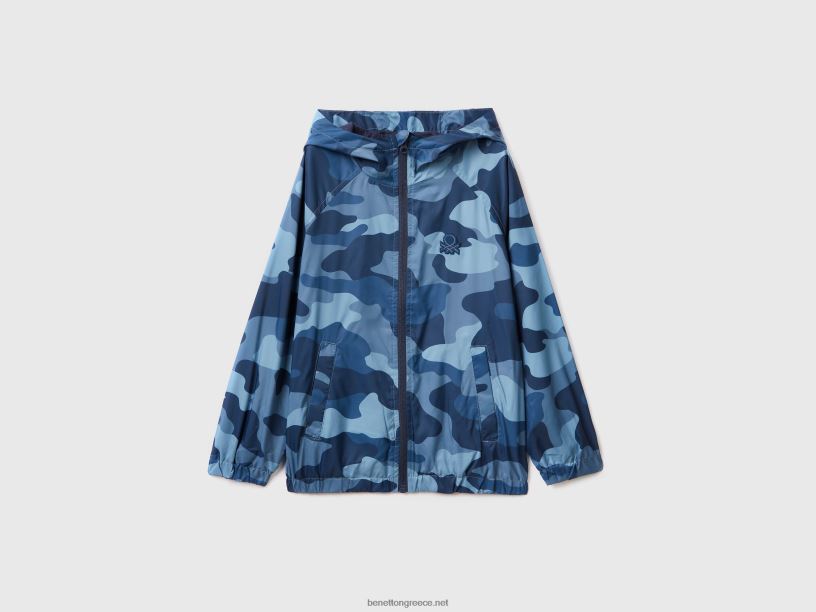 Μπουφάν με σχέδια "rain Defender". J8TLD1644 Benetton παιδιά μπλε