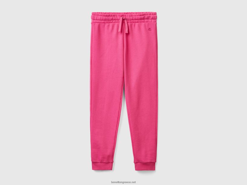 φούτερ με λογότυπο J8TLD2625 Benetton παιδιά φουξία