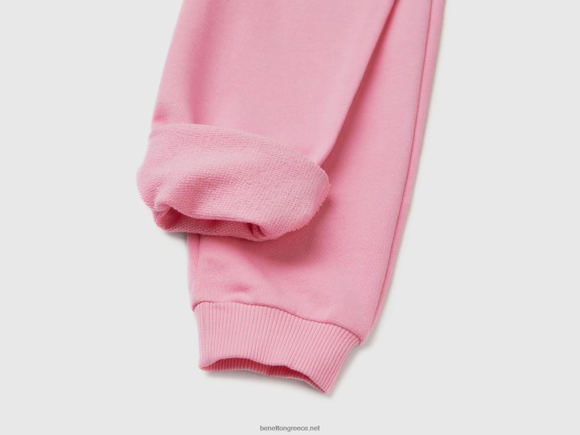 φούτερ με λογότυπο J8TLD2685 Benetton παιδιά ροζ