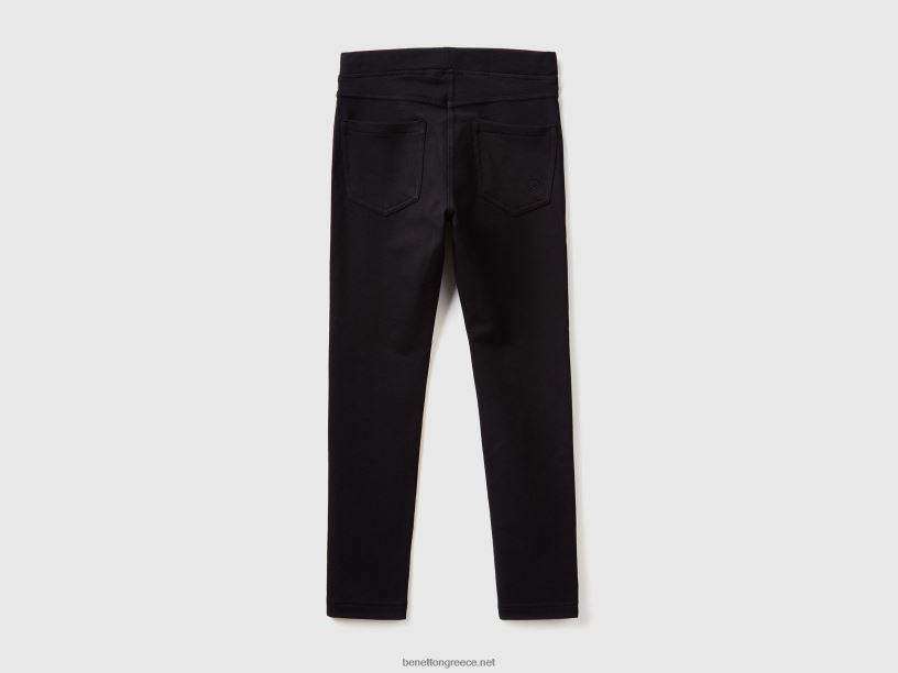 τέντωμα ιδρώτα jeggings ύφασμα J8TLD5482 Benetton παιδιά μαύρος
