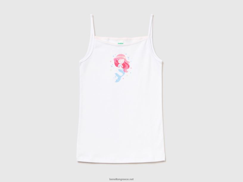 φανελάκι εσωρούχων με στάμπα J8TLD2738 Benetton παιδιά άσπρο