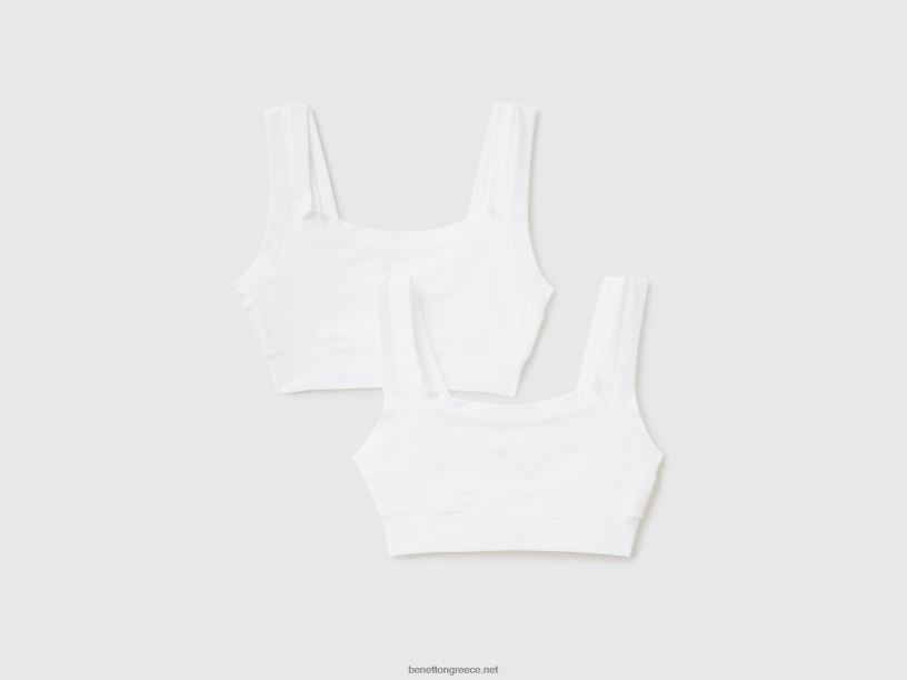 τοπ από σούπερ ελαστικό οργανικό βαμβάκι J8TLD5521 Benetton παιδιά άσπρο