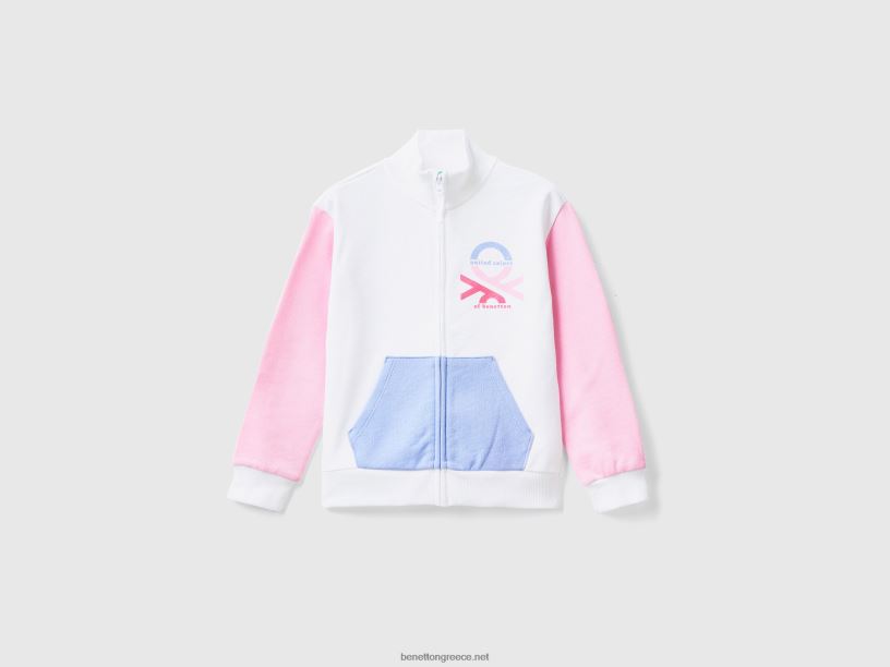 φούτερ με φερμουάρ και γιακά J8TLD5322 Benetton παιδιά πολύχρωμο