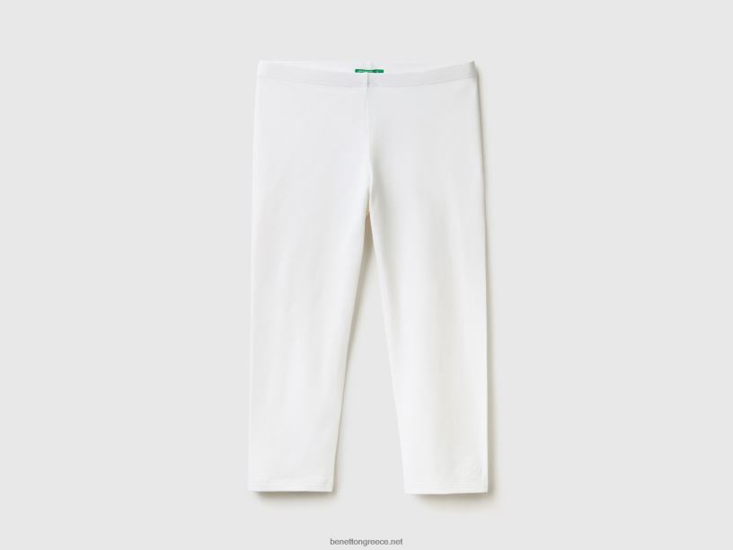3/4 κολάν από ελαστικό βαμβάκι J8TLD5392 Benetton παιδιά άσπρο