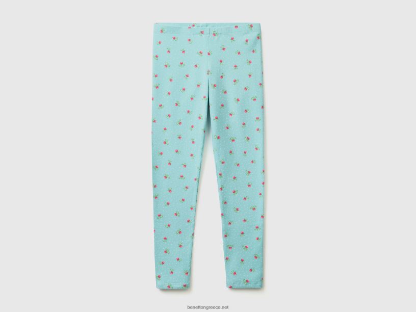 κολάν με στάμπα με σχέδια J8TLD2603 Benetton παιδιά aqua