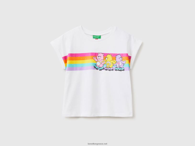 αντέχει φροντίδας 100% βαμβακερό μπλουζάκι J8TLD2476 Benetton παιδιά άσπρο