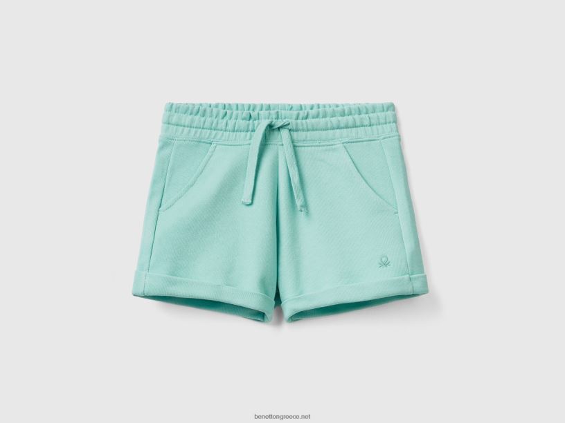 Σορτς από 100% βαμβάκι J8TLD2670 Benetton παιδιά aqua