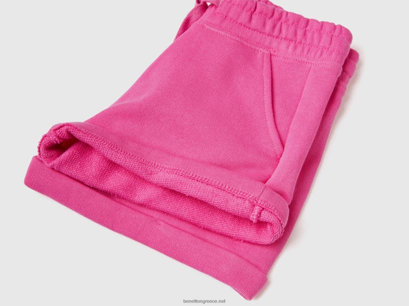 Σορτς από 100% βαμβάκι J8TLD2692 Benetton παιδιά φουξία