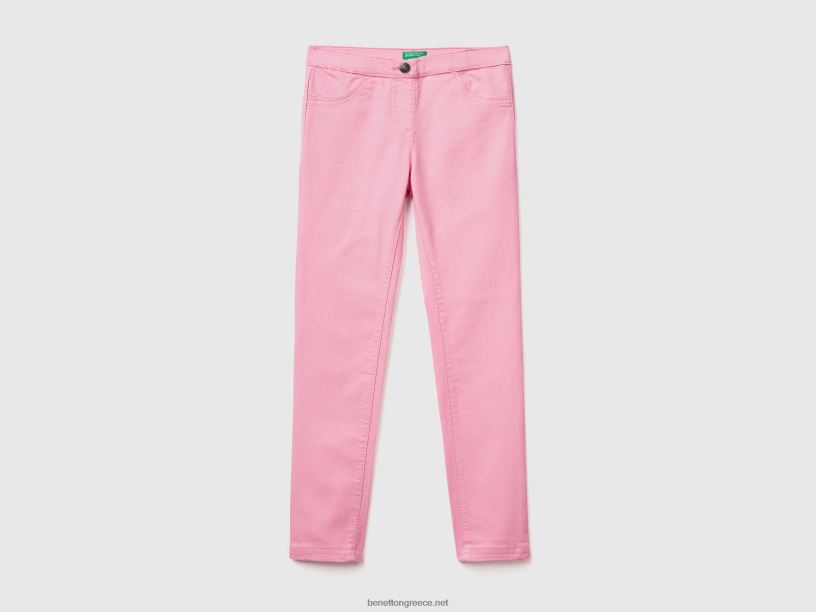 σούπερ στενό παντελόνι J8TLD2649 Benetton παιδιά ροζ