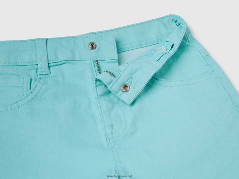 ξεφτισμένο ψηλόμεσο σορτς J8TLD5446 Benetton παιδιά γαλάζιο