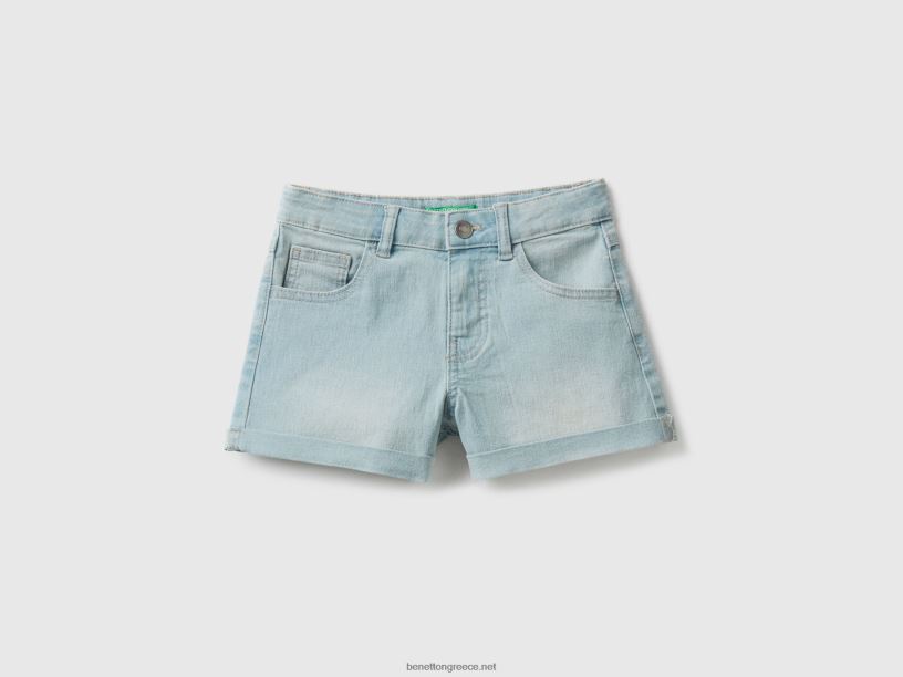 τζιν σορτς σε τζιν "eco-recycle". J8TLD2686 Benetton παιδιά γαλάζιο