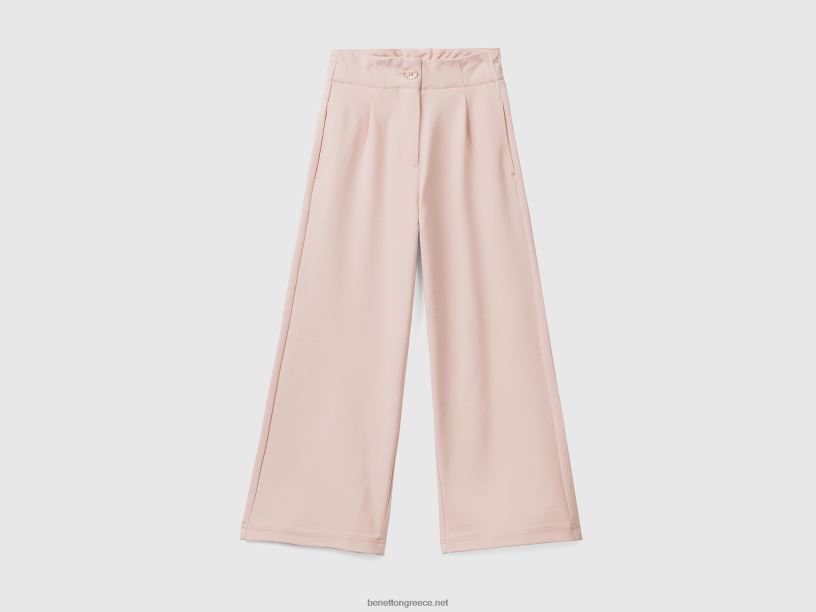 παντελόνι palazzo με λάστιχο στην πλάτη J8TLD5443 Benetton παιδιά απαλό ροζ