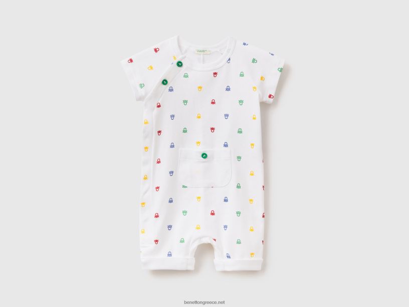 μοτίβο μοτίβο από οργανικό βαμβάκι J8TLD3175 Benetton παιδιά πολύχρωμο