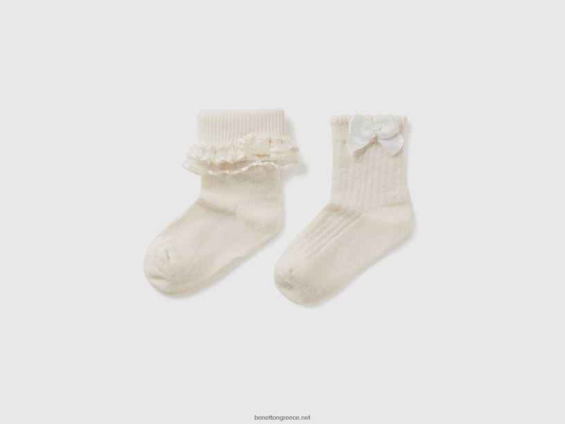 σετ κάλτσας σε μείγμα βαμβακιού J8TLD3293 Benetton παιδιά άσπρο