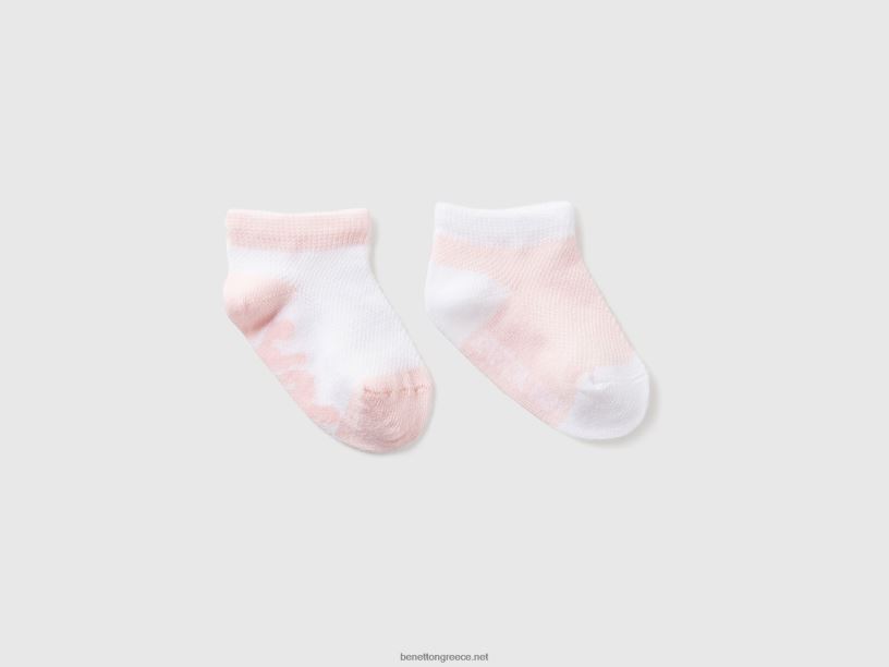 Σετ κάλτσες δίχρωμες J8TLD3316 Benetton παιδιά παστέλ ροζ