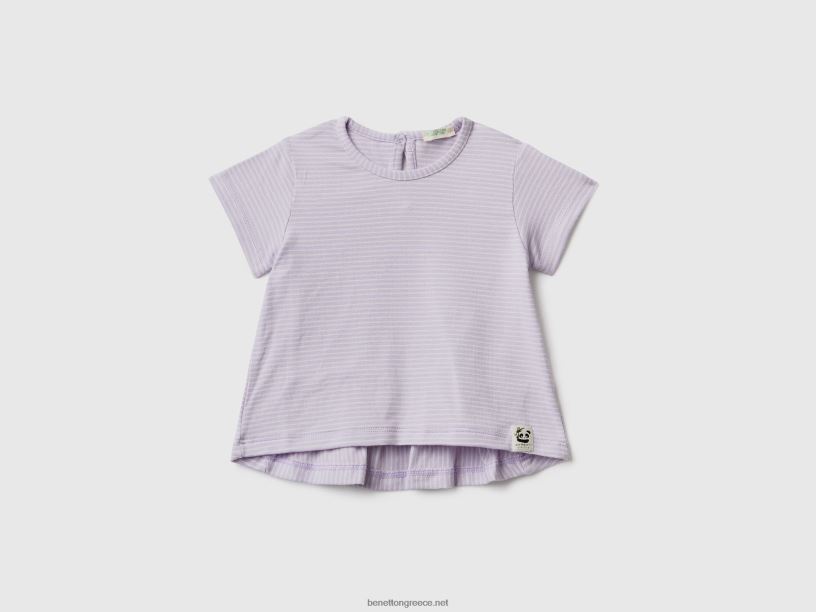 ριγέ μπλουζάκι με βολάν J8TLD3119 Benetton παιδιά πασχαλιά