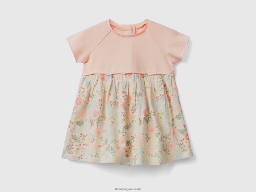 φόρεμα με λουλούδια σε βισκόζη J8TLD5956 Benetton παιδιά πολύχρωμο