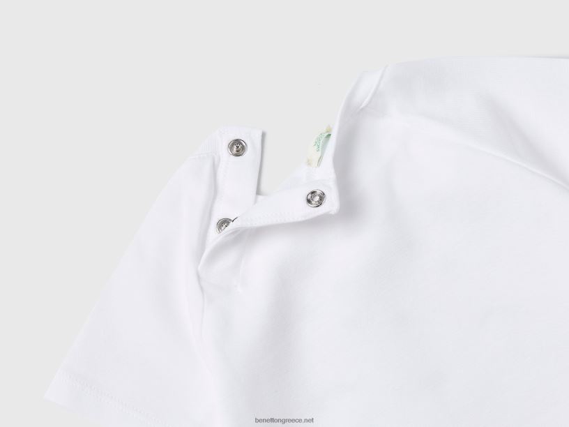 ελαστικό κορμάκι με στάμπα J8TLD3192 Benetton παιδιά άσπρο