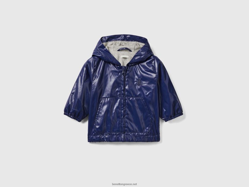 ελαφρύ μπουφάν με κουκούλα J8TLD5733 Benetton παιδιά σκούρο μπλε