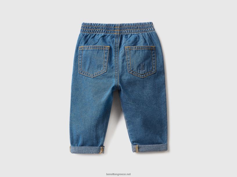 τζιν από 100% βαμβακερό τζιν J8TLD5954 Benetton παιδιά γαλάζιο